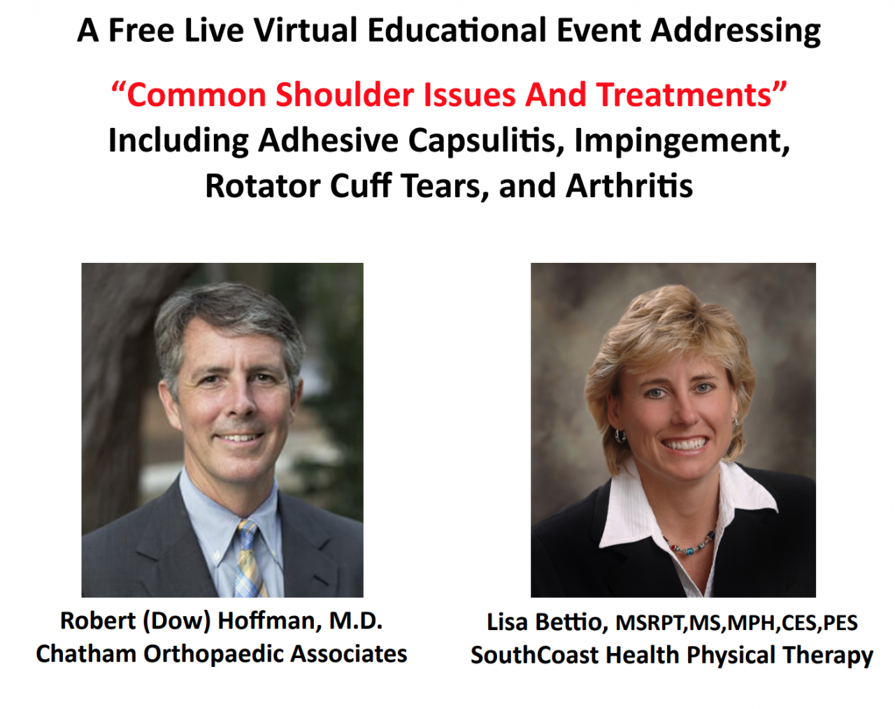 Free Online Event Shoulder Issues and Treatments" Chatham